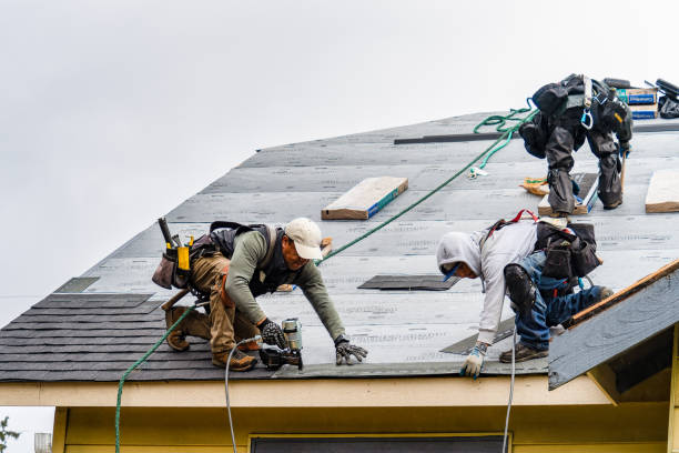 Professional Gutter Installation technician working in Lacon, IL